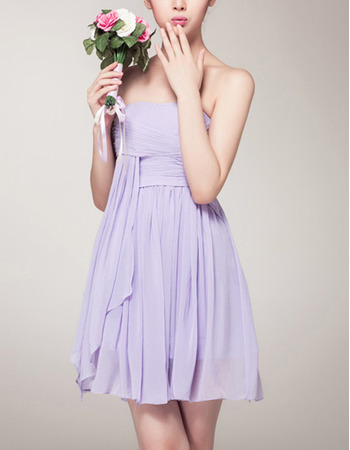 Sexy Empire Strapless Mini Chiffon Bridesmaid/ Homecoming Dresses