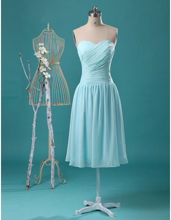 Sweetheart Knee Length Chiffon Bridesmaid/ Homecoming Dress