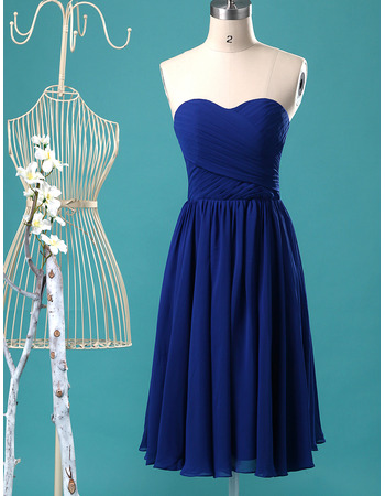 Discount Sweetheart Knee Length Chiffon Bridesmaid/ Homecoming Dresses