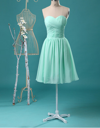 Vintage Sweetheart Knee Length Chiffon Bridesmaid/ Homecoming Dresses
