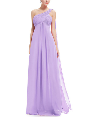 One Shoulder Floor Length Chiffon Bridesmaid Dresses