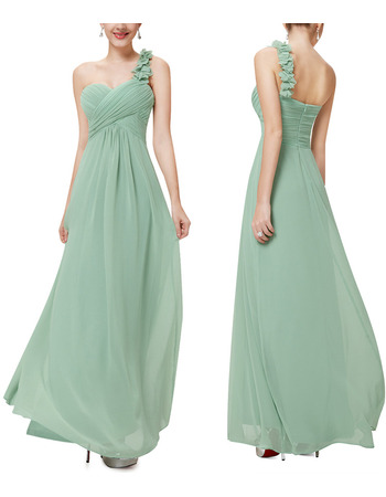 Custom One Shoulder Sweetheart Long Chiffon Bridesmaid Dresses