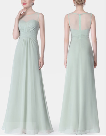 Sleeveless Floor Length Chiffon Bridesmaid Dresses