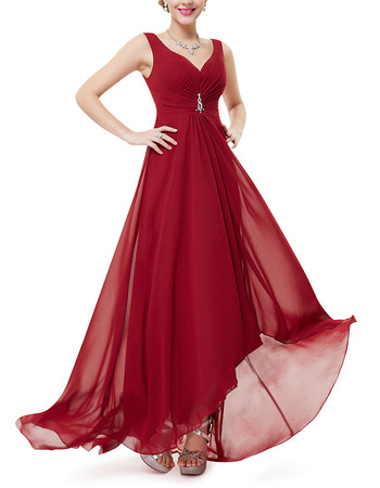 Discount Sweetheart High-Low Chiffon Bridesmaid Dresses with Straps