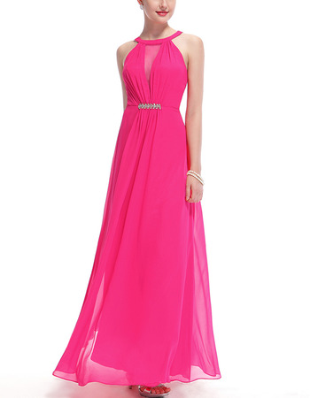 Discount Sleeveless Floor Length Chiffon Bridesmaid/ Evening Dresses