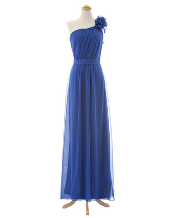 One Shoulder Floor Length Chiffon Bridesmaid Dresses