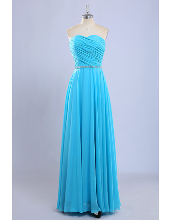 Vintage Sweetheart Floor Length Chiffon Pleated Bridesmaid Dresses