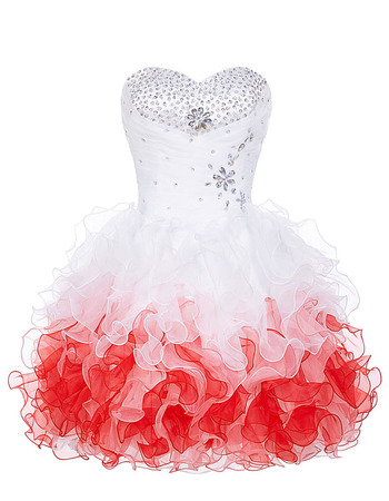 Sexy Sweetheart Short Organza Bubble Skirt Cocktail Party Dresses