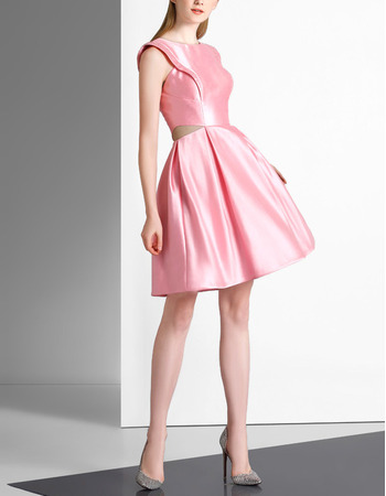 Sexy & Simple A-Line Sleeveless Short Satin Cocktail Party Dresses