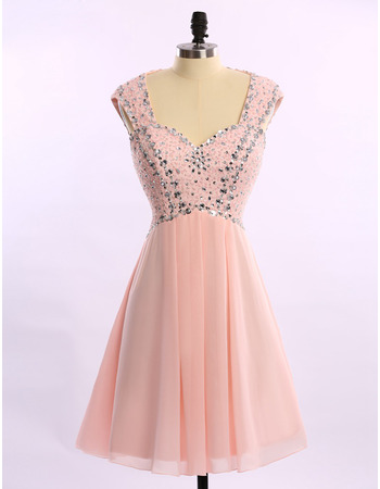 Elegant Sweetheart Short Chiffon Beading Cocktail Party Dresses