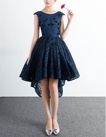 Discount Ball Gown Sleeveless High-Low Lace Cocktail Party Dresses