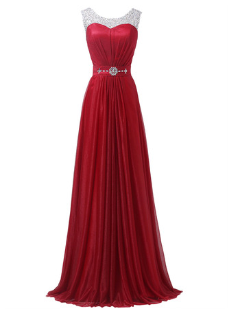 Formal Floor Length Satin Rhinestone Evening/ Prom/ Party Dresses