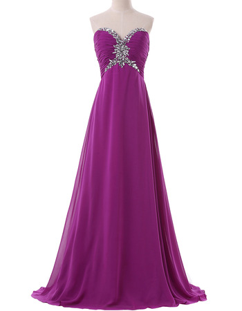 Empire Sweetheart Floor Length Chiffon Evening/ Prom Dresses