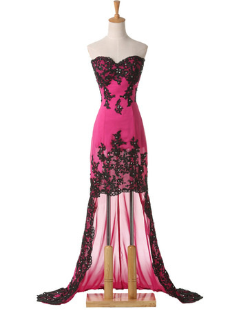 Sexy Sweetheart High-Low Asymmetric Chiffon Evening/ Prom Dresses