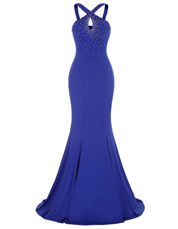 Sheath Sleeveless Floor Length Chiffon Evening Dress with Straps