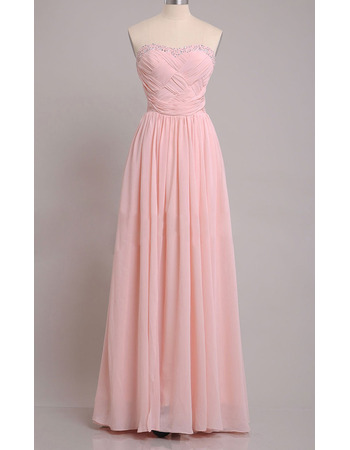 Inexpensive Sweetheart Floor Length Chiffon Evening/ Prom Dresses