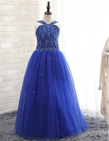 Discount Ball Gown Floor Length Sequin Little Girls Party Dresses