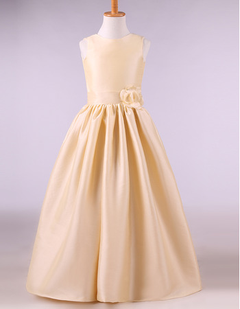 Ball Gown Floor Length Satin Flower Girl Dresses