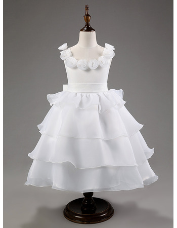 Discount Ball Gown Tea Length Flower Girl/ First Communion Dresses