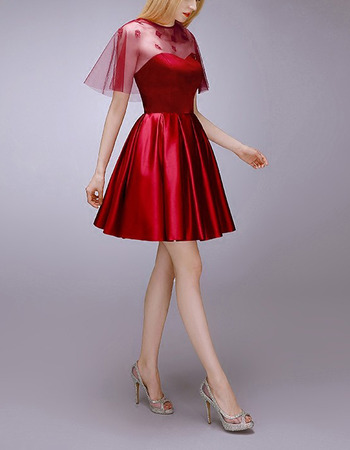 Affordable A-Line Sweetheart Short Satin Homecoming Dresses with Wraps