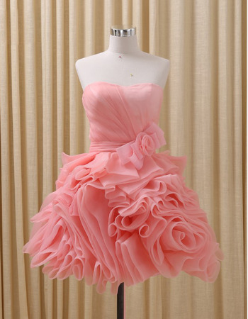 Custom Sweetheart Short Organza Ruffle Skirt Homecoming Dresses