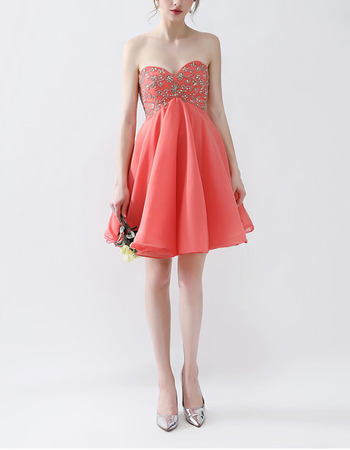 Sexy Empire Sweetheart Mini/ Short Chiffon Homecoming/ Party Dresses