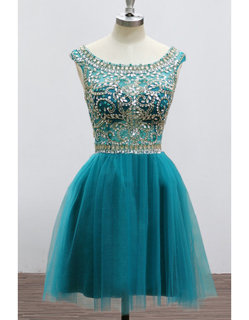 Short Organza Rhinestone Homecoming/ Party Dresses