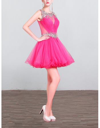 Sexy Sleeveless Mini/ Short Organza Homecoming/ Party Dresses