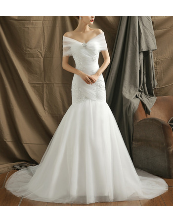 Sexy Sweetheart Court Train Organza Wedding Dresses with Wraps