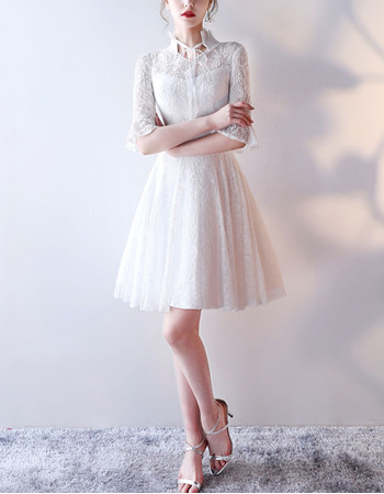 casual lace wedding dress with sleeves