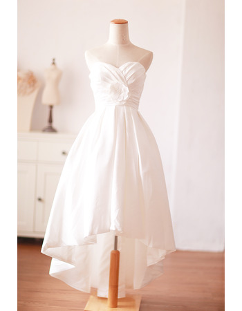 Sweetheart High-Low Taffeta Short Wedding Dresses