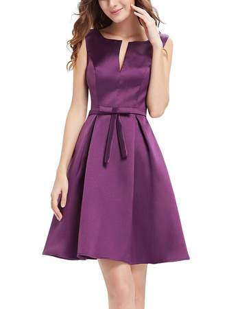 Discount Sleeveless Short Satin Bridesmaid/ Homecoming Dresses