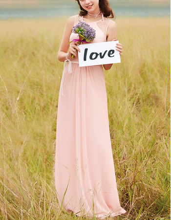 Discount Sleeveless Floor Length Chiffon Bridesmaid/ Prom Dresses