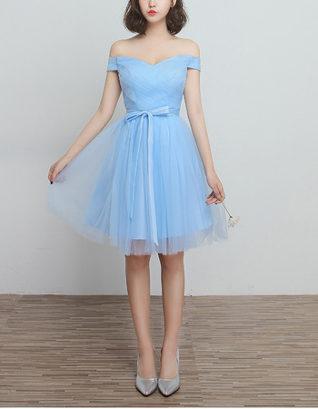 New Off-the-shoulder Sweetheart Knee Length Bridesmaid Dresses