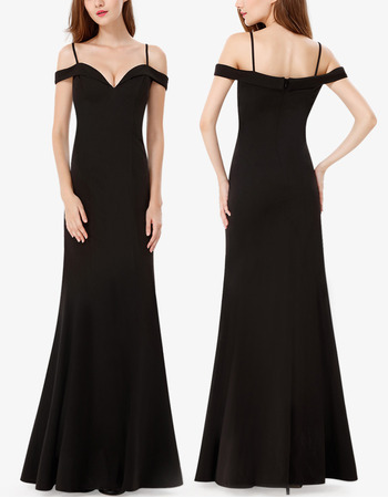 New Spaghetti Straps Floor Length Chiffon Evening Dresses