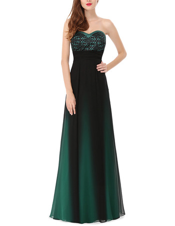 A-Line Sweetheart Floor Length Satin Evening Dresses