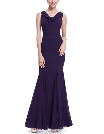 Affordable Mermaid Floor Length Chiffon Evening/ Prom/ Formal Dresses