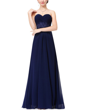 Spring Sweetheart Floor Length Chiffon Evening/ Prom Dresses