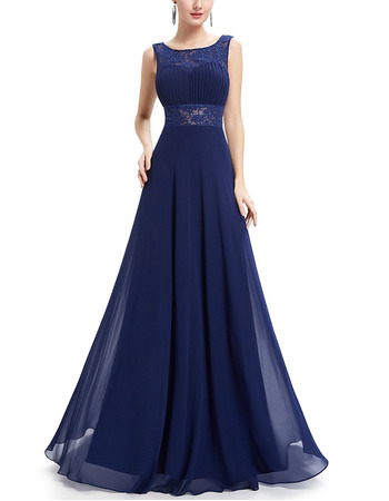 Sleeveless Floor Length Chiffon Evening/ Prom Dresses