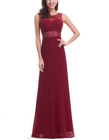 Custom Sleeveless Floor Length Chiffon Evening/ Prom/ Formal Dresses