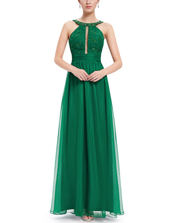 Floor Length Chiffon Evening/ Prom Dresses with Straps