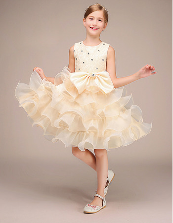 Affordable Short Ruffle Skirt Flower Girl / Little Girl Party Dresses