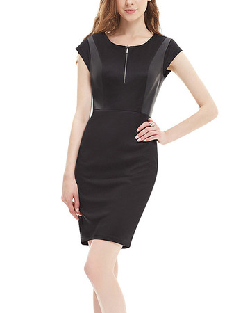 Custom Column Short Sleeves Mini Homecoming/ Little Black Dresses