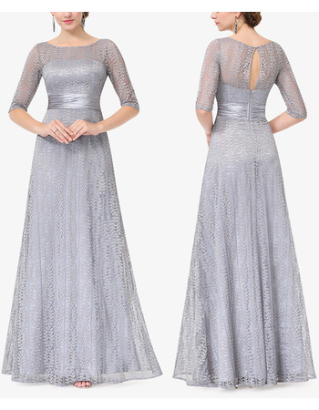 New Long Lace Mother of the Bride Dresses with Half Sleeves