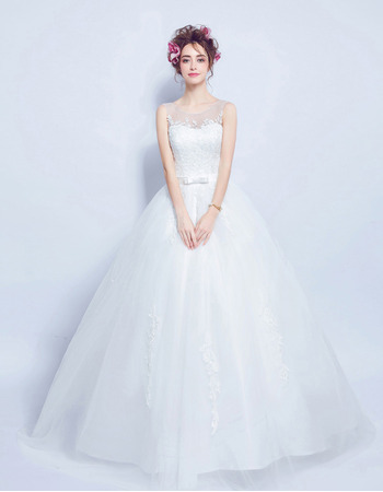 Discount Ball Gown Sleeveless Floor Length Satin Wedding Dresses