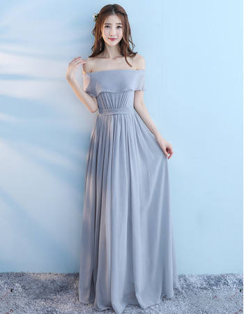 Discount Off-the-shoulder Floor Length Chiffon Bridesmaid Dresses