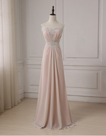 Sweetheart Floor Length Chiffon Evening Dresses