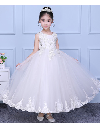 Inexpensive Ball Gown Ankle Length Organza Flower Girl Dresses