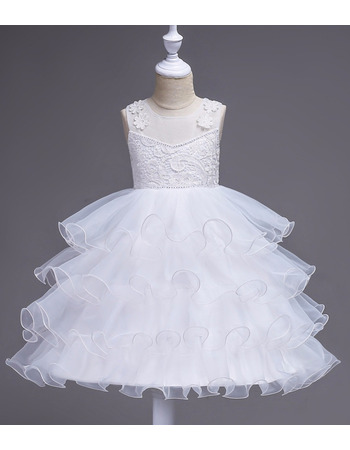 Discount A-Line Knee Length Layered Skirt Flower Girl Dresses