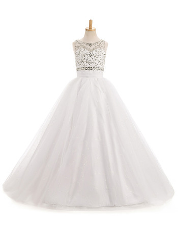 Custom A-Line Sleeveless Floor Length Organza Flower Girl Dresses